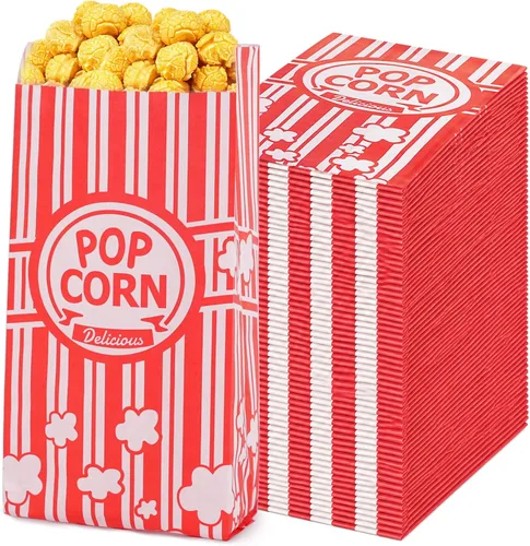 Vista 7 de Bolsas de papel para palomitas de maíz, paquete de 120 bolsas de palomitas de maíz de 1 onza, porciones individuales, bolsa de palomitas de maíz a