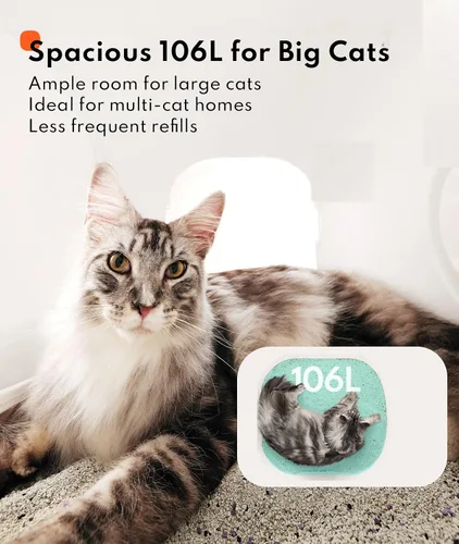 Vista 2 de Homerunpet Caja de arena autolimpiante para gatos grandes con rampa elevada