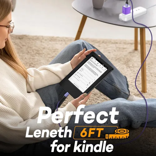 Vista 5 de Cargador Kindle para Kindl de repuesto de cable de carga, Paperwhite Amazon Fire HD Tablet 7 8 Paperwhite Fire Charger Cable de bloque de pared