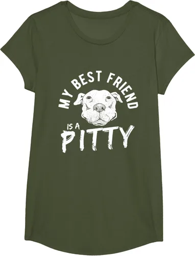 Vista 84 de My Best Friend Is A Pitty Pitties Pitbull - Camiseta Negro