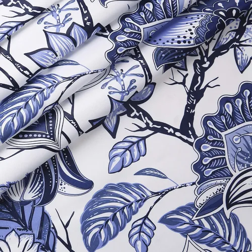 Vista 5 de Lush Decor, Blue Cynthia - Juego de cortinas de oscurecimiento jacobeas para sala, comedor, dormitorio, 108 pulgadas de largo, par de paneles Azul