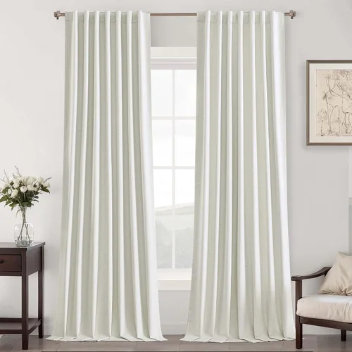 Vista 15 de UHITECH Cortinas opacas de 35 pulgadas de largo para sala de estar, 2 paneles, cortina opaca corta para cocina para ventanas pequeñas, cortinas