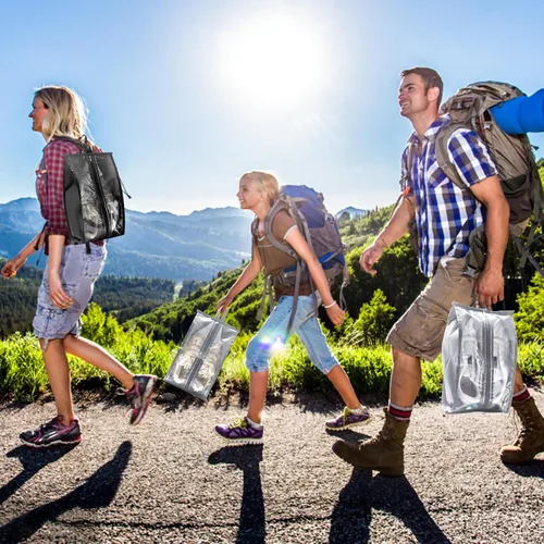 Vista 5 de Li'segarote Bolsas de zapatos para viajes, paquete de 6 bolsas grandes multicolor para zapatos para hombres y mujeres, bolsa organizadora de zapatos