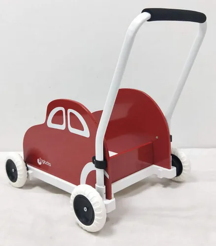 Vista 4 de Englacha - Caminante musical para niños pequeños, con función musical incorporada y ruedas de reducción de velocidad, rojo/blanco