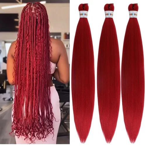 Vista 7 de Cabello trenzado para niños preestirado de 16 pulgadas, color negro para niños, trenzas sin nudos