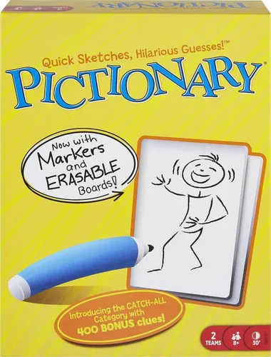 Vista 7 de Mattel Games Pictionary Pic-Tato - Juego de dibujo con 'Hot Potato' que habla y reproduce música, incluye marcadores y tablas borrables, 3-8