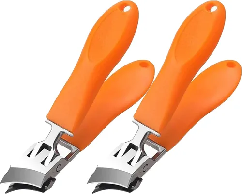 Vista 10 de Tijeras de uñas antiflexión con apertura de mandíbula ancha 2026, tijeras para uñas y uñas de los pies encarnadas y curvadas (color negro, 1 unidad)