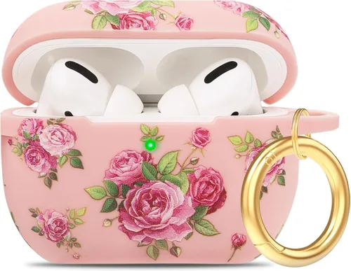 Vista 95 de Compatible con funda AirPods Pro 2019, Gawnock Funda de silicona suave y flexible para funda AirPods Pro para mujeres y niñas con llavero (Caqui)