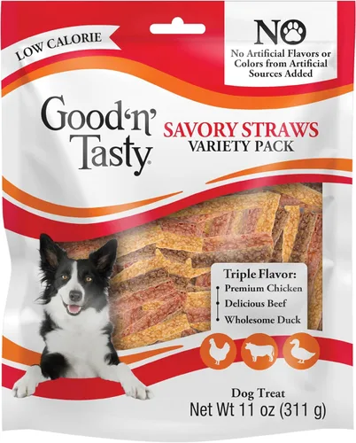 Vista 18 de Good 'n' Tasty Pilas de triple sabor con queso, 9 onzas, aperitivos de tamaño bocado para perros con pollo premium y queso real