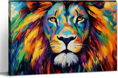 Vista 16 de LYUNSHUO Lienzo decorativo para pared, diseño de león y leona, animales en blanco y negro, imágenes de pareja, pintura abstracta de vida silvestre