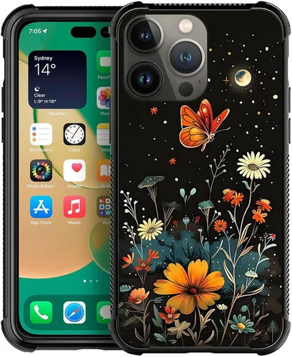 Vista 17 de ZHEGAILIAN Funda compatible con iPhone 14, fundas de caballo de baile de cristal de colores, parte trasera de vidrio templado+funda protectora