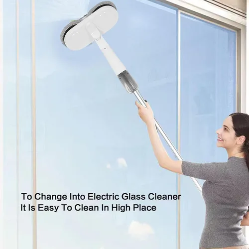 Vista 5 de SUNGOOYUE Trapeador eléctrico inalámbrico, limpiador giratorio recargable por USB con recipiente de agua grande y luz LED para limpieza de suelos