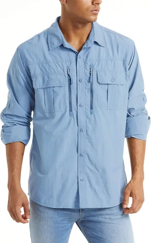 Vista 13 de TACVASEN Camisa de pesca de manga larga para hombre, de secado rápido Negro