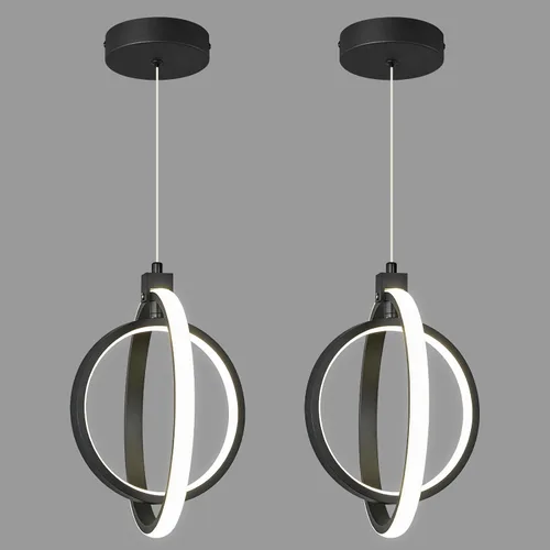 Vista 9 de Lámpara LED moderna con anillo dorado, lámpara colgante de 4000 K, regulable en altura ajustable, iluminación colgante para comedor, cocina, isla