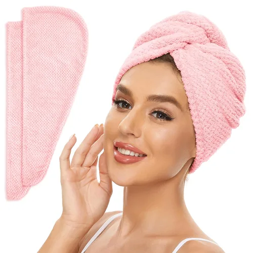 Vista 12 de SimpleField Paquete de 2 toallas de microfibra para el cabello para mujer, antiencrespamiento, de secado rápido, turbante para todo tipo de cabello