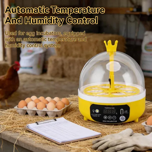 Vista 4 de Mini incubadora de huevos, incubadora de 4 huevos, máquina para eclosionar el hogar, control automático de temperatura y humedad para granja, aula