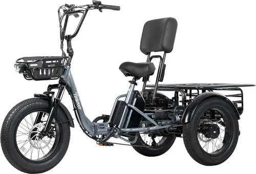 Vista 11 de Folding Electric Tricycle for Adults 2 Seater, 20MPH 100 Miles 4" Wide Fat Tire Electric Trike, 3 Wheel Electric Bike 1200W, 48V 20AH Battery