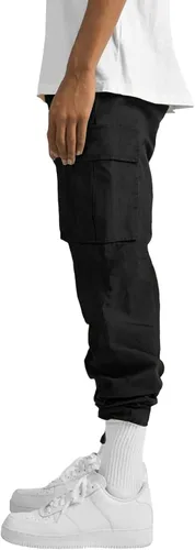 Vista 2 de THWEI - Pantalones cargo casuales para hombre, joggers deportivos de algodón, pantalones sueltos y rectos tipo sudadera