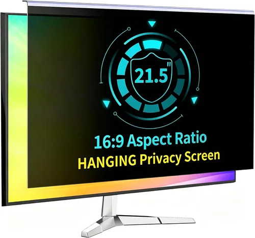 Vista 16 de Paquete de 2 filtros de pantalla de privacidad de computadora de 24 pulgadas para monitor 16:9, anti-luz azul, anti-UV, bloqueo de luz azul