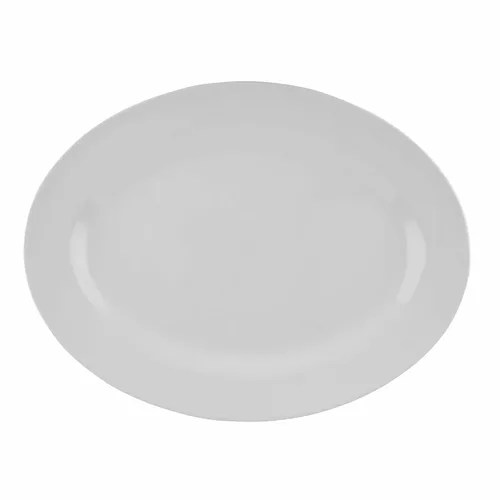 Vista 2 de G.E.T. OP-618-W - Plato ovalado blanco de 18 x 13.5 pulgadas, resistente a roturas, apto para lavavajillas, de plástico de melamina, colección Milano