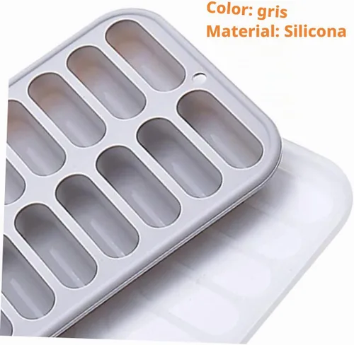 Vista 4 de DOITOOL - Bandeja de silicona para cubitos de hielo de 7.67 x 5.51 x 1.10 pulgadas, molde de hielo para congelador, bandeja multiusos para cubos