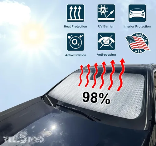 Vista 2 de YelloPro - Parasol para parabrisas delantero de ajuste personalizado para Ford Maverick Pickup 2022, 2023, 2024, 2025, 2026, híbrido, XL, XLT