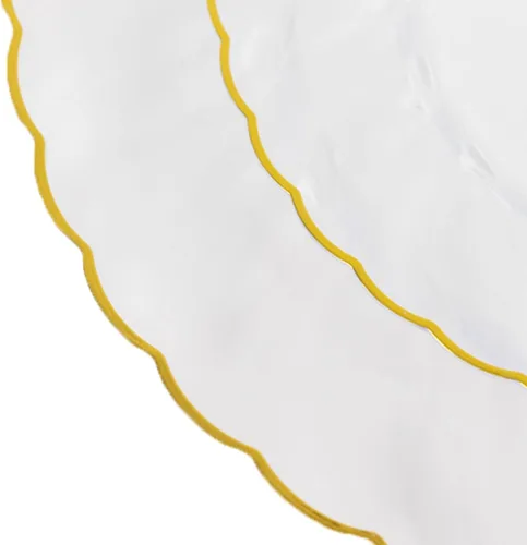 Vista 9 de Efavormart - Paquete de 10 platos de plástico transparente para fiestas, platos redondos desechables de postre de ensalada de 7.5 pulgadas con borde