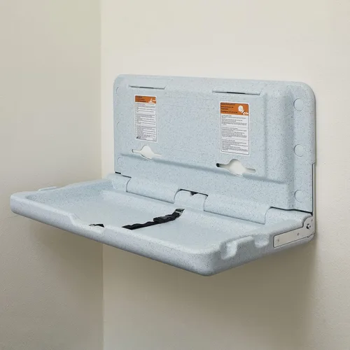 Vista 8 de ECR4Kids Cambiador de bebé horizontal montado en la pared, gris moteado Azul/Gris Moteado
