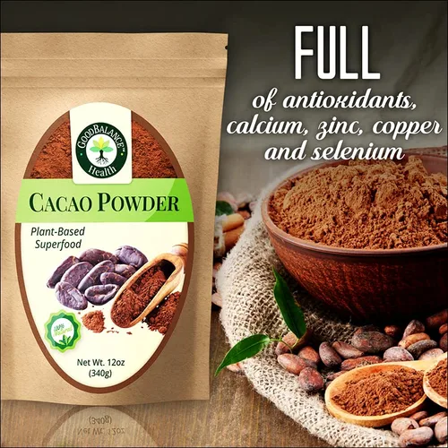 Vista 5 de Good Balance Health - Cacao en polvo orgánico Cacao en polvo crudo sin azúcar para hornear, batidos y chocolate caliente Superalimento a base