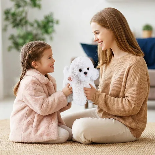 Vista 6 de CU-MATE Juguetes de peluche para perros de 12 pulgadas, simulación, realista y realista, suave, juguetes de peluche hechos a mano, regalo para niños