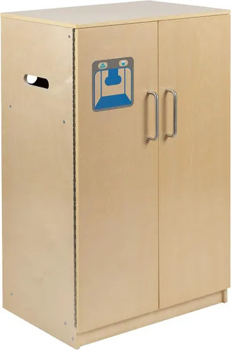 Vista 3 de Flash Furniture Hercules - Refrigerador de cocina de madera para niños para uso comercial o doméstico, seguro, diseño apto para niños, natural