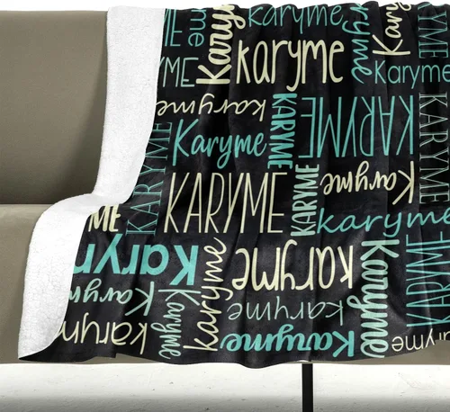 Vista 3 de Mantas personalizadas con nombres, regalos para bebés, niñas y niños, manta personalizada de vellón suave y sherpa con nombre para niños y adultos