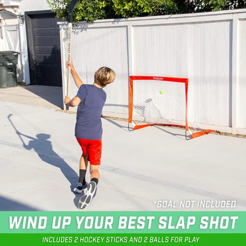 Vista 3 de GoSports Street Hockey - Choose Between Goal Set with Sticks, Balls (6 Pack) or Sticks (2 Pack)
