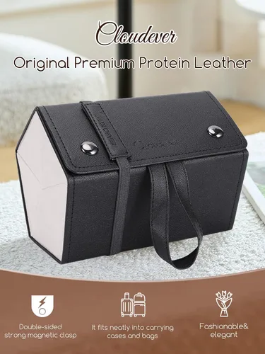 Vista 2 de cloudever Estuche organizador de lentes de sol para hombres y mujeres, plegable, para colgar, estuche de viaje, organizador de almacenamiento