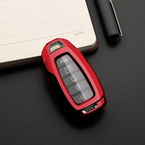 Vista 3 de Funda para llave de coche Hyundai 2024 2021 2022 2023 Accesorios Rojo