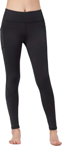Vista 3 de Keolorn Pantalones de yoga de cintura alta con bolsillos, control de abdomen, leggings de entrenamiento para mujer, leggings elásticos en 4