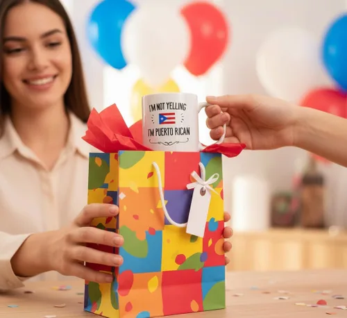 Vista 5 de Casitika Recuerdos y Regalos Graciosos de Puerto Rico. No Estoy Gritando, Soy Puertorriqueño Taza de Café. Idea de Regalo para Hombres y Mujeres