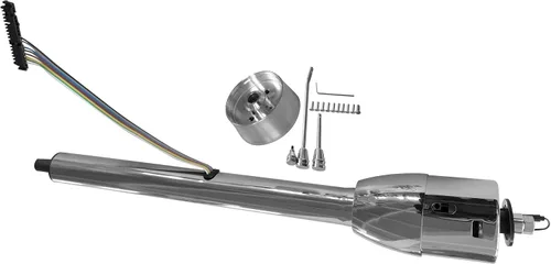 Vista 2 de Columna de Dirección Manual de Inclinación Cromada de 28'' con Adaptador de Rueda Sin Llave Hot Rod GM