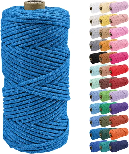 Vista 52 de JeogYong Cuerda de macramé de 0.157 in x 109 yardas, cuerda trenzada de algodón natural, cuerda de macramé para bolsas de ganchillo, colgar