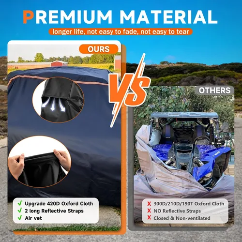 Vista 7 de Cubierta UTV de 2 plazas 420D lado a lado, resistente para CFMOTO ZFORCE 800 950 Polaris Ranger General 1000 Teryx Textron Hisun Axis Massimo
