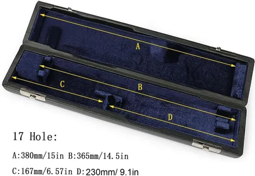 Vista 4 de Jiayouy B Foot Joint Flauta Caso 17 Agujero Flauta Bolsa Caja de Cuero PU para Jugadores de Flauta Músico Regalo