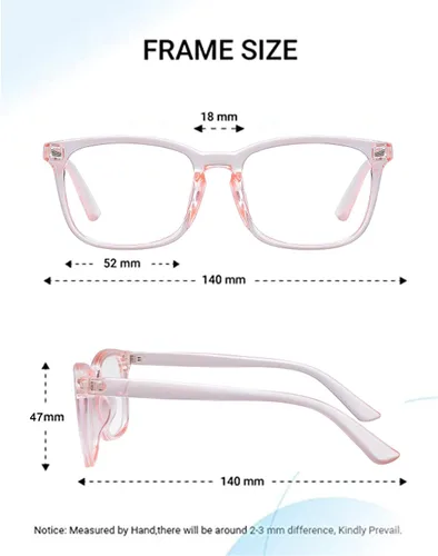 Vista 6 de EYLRIM Gafas de lente transparente con marco cuadrado sin receta