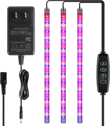 Vista 13 de iPower Luz LED de crecimiento con espectro completo para plantas de interior, cuello de cisne ajustable, 5 niveles regulables, 3 modos de Blanco