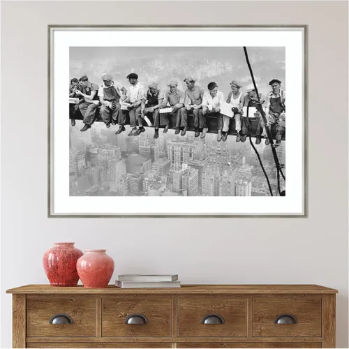 Vista 9 de Amanti Art Lienzo decorativo enmarcado para pared, 31 x 41 pulgadas, almuerzo en un rascacielos 1932 por Charles C. Ebbets, arte de pared