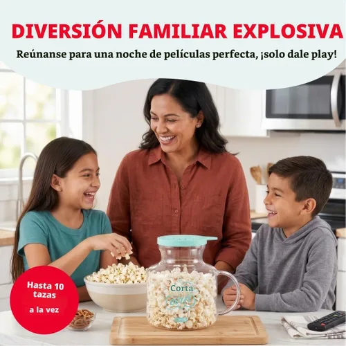 Vista 3 de Dash Palomitas de maíz para microondas, práctica máquina para hacer palomitas de maíz con tapa de silicona para derretir mantequilla, fácil de usar