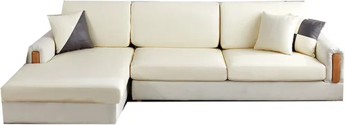 Vista 18 de Fundas de cojín impermeables para sofá, fundas de cojín de piel sintética para sofá en forma de L, protector de muebles para niños, funda de asiento