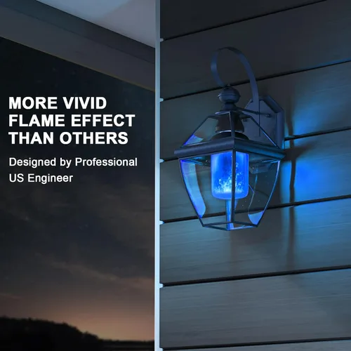 Vista 2 de Hompavo 【Actualizadas】Bombillas LED de llama, 4 modos de bombillas parpadeantes con efecto invertido, bombilla de llama E26 para Halloween, Navidad