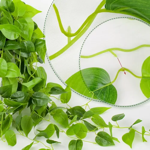 Vista 7 de LOYWREE Plantas Artificiales de 35.4 Pulgadas en Maceta Negra Plantas Colgantes Falsas Realistas en Maceta con Hiedra Artificial y Pothos - Ideal