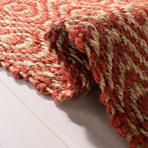 Vista 8 de SAFAVIEH Natural Fiber Collection NF445A - Alfombra de pasillo de 2 pies 6 pulgadas x 14 pies, color óxido, hecha a mano con flecos, ideal