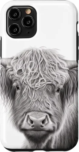 Vista 10 de Funda para iPhone 15 Highland Cow Scottish Cattle Pencil
